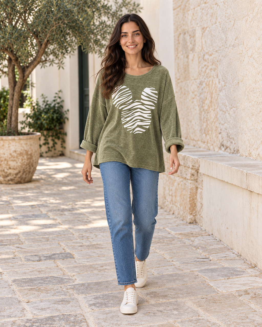 SUDADERA MICROPANA MICKEY-KHAKI