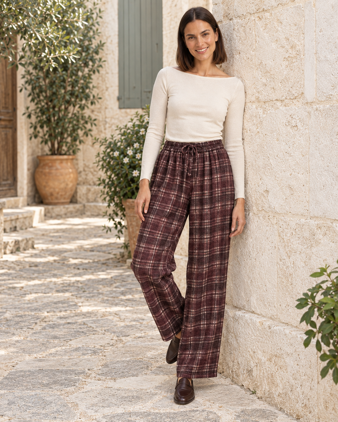 PANTALÓN FRA CUADROS-BUGANVILLA