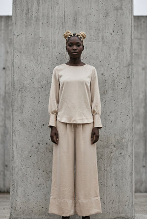 CONJUNTO SATINADO- BEIGE