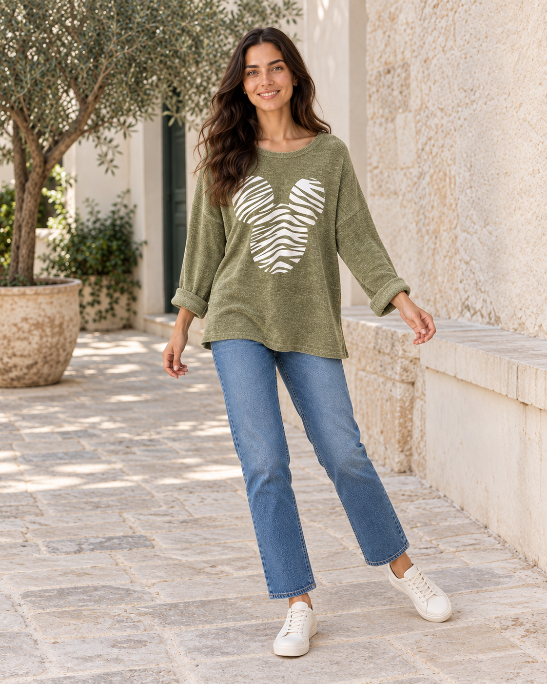 SUDADERA MICROPANA MICKEY-KHAKI