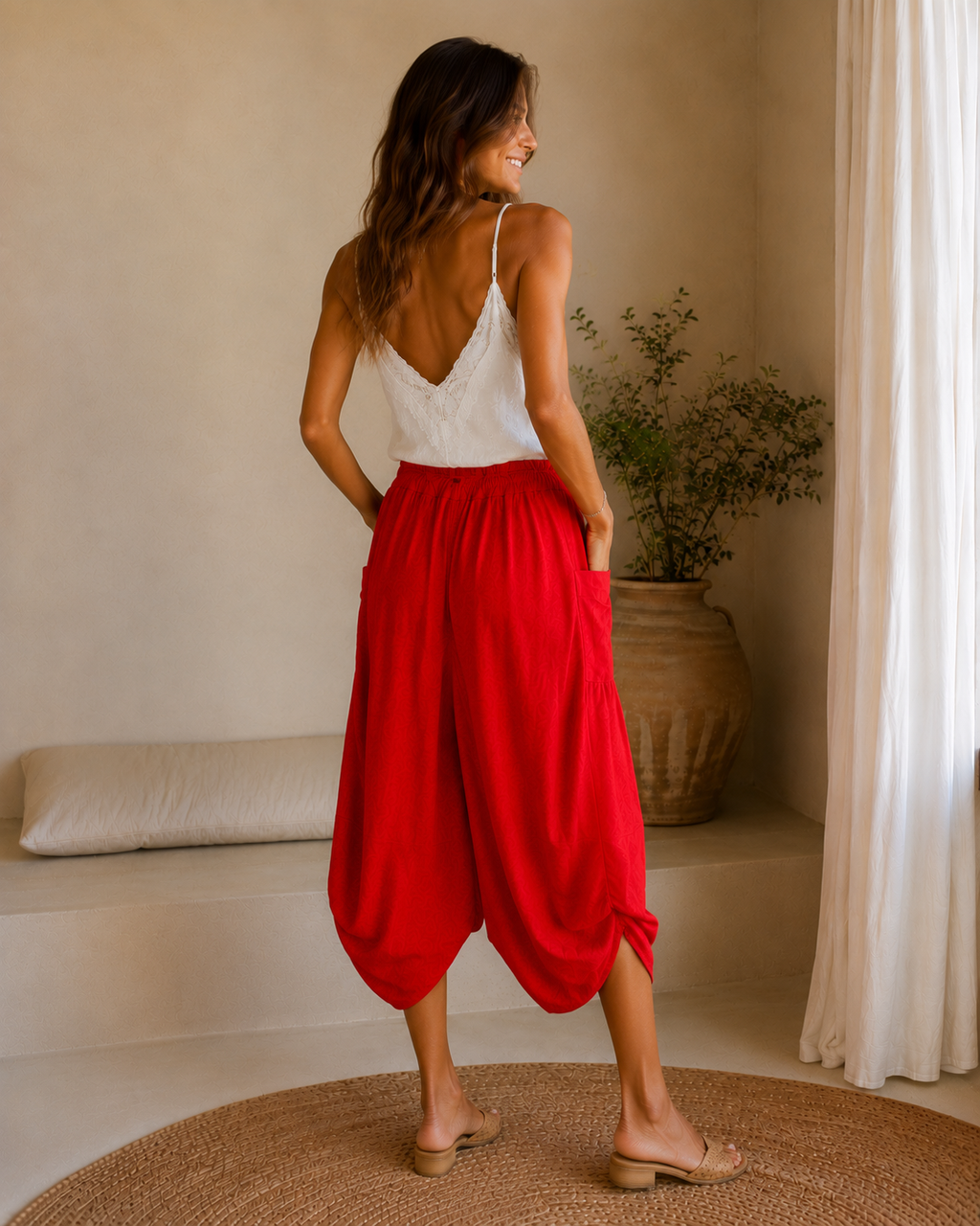 PANTALON LIN-ROJO