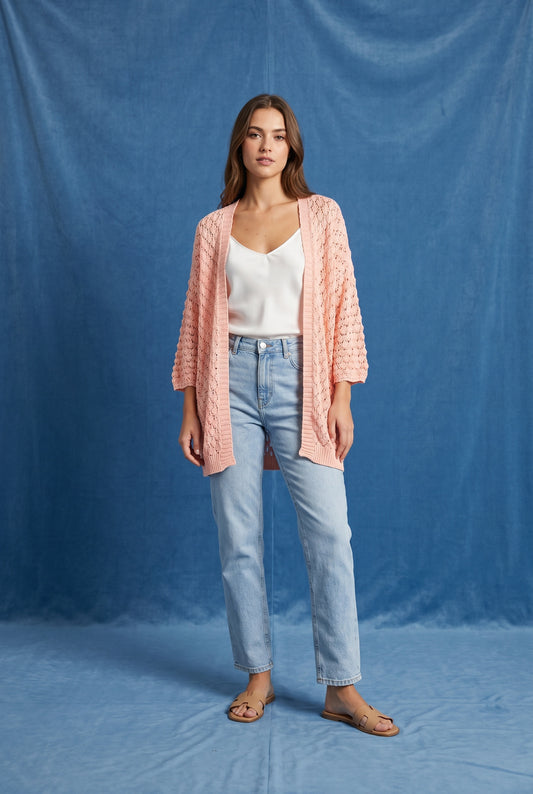 CHAQUETA PUNTO CORTA-ROSA