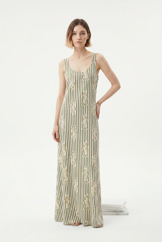 VESTIDO FISH RAYAS-KHAKI
