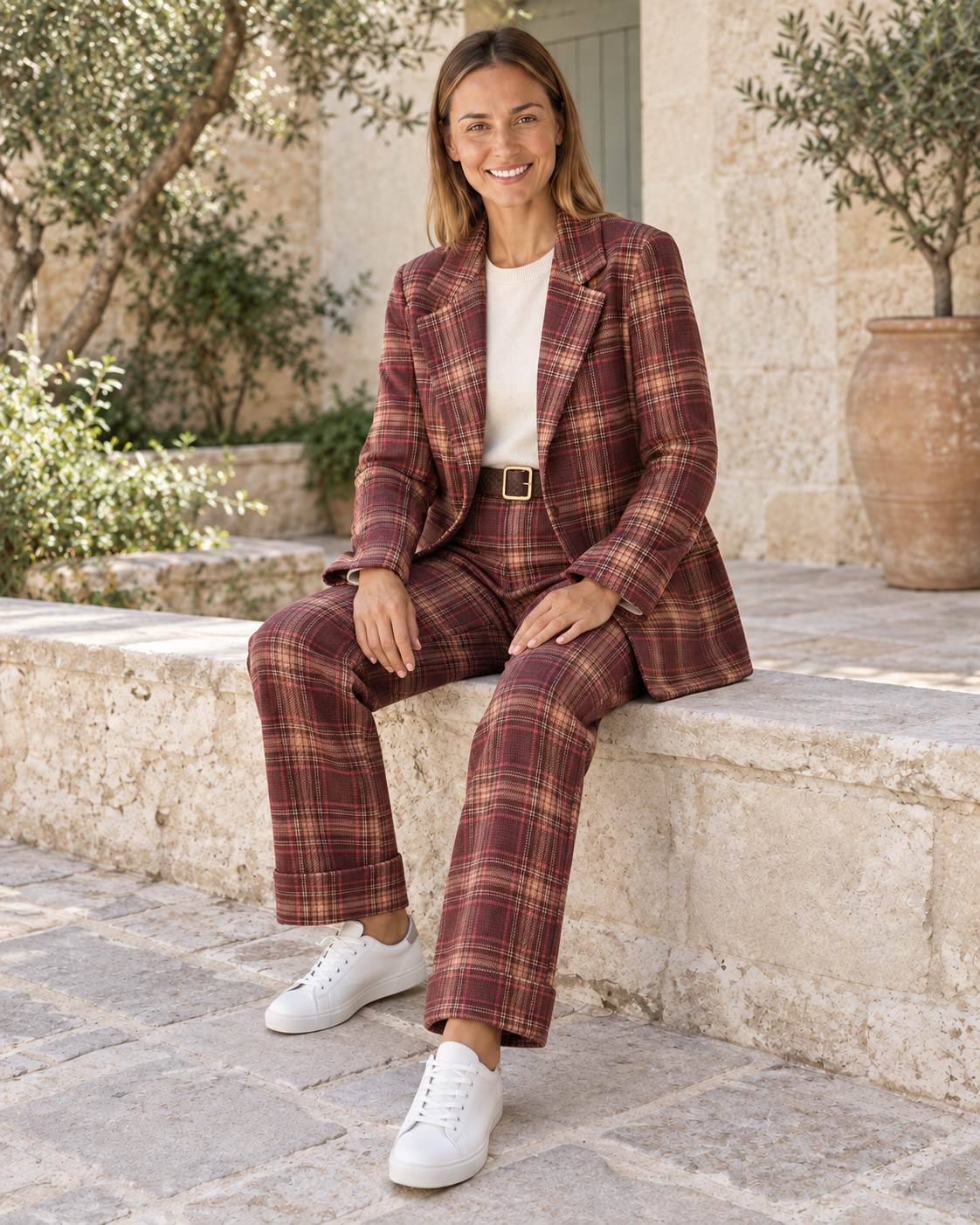 BLAZER CUADROS-BUGANVILLA