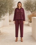 CHAQUETA TACHUELAS-BERENJENA