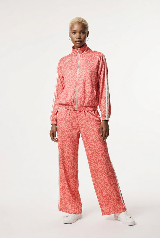 CHÁNDAL ANIMAL PRINT MANGA LARGA-ROJO