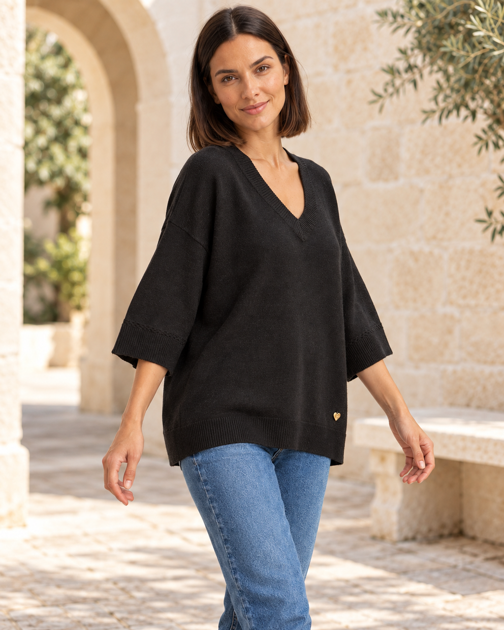 JERSEY BASIC PICO-NEGRO
