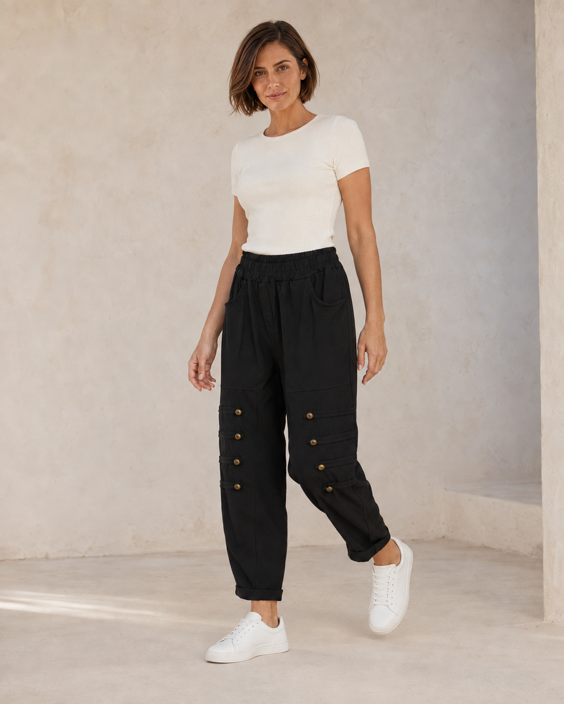 PANTALÓN BOTONES B-NEGRO