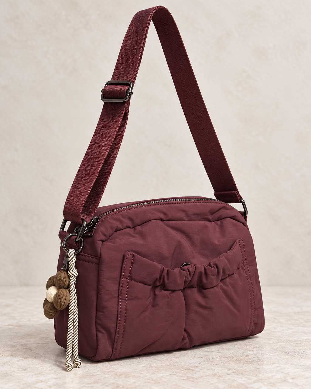 BOLSO BANDOLERA FLOWER- GRANATE