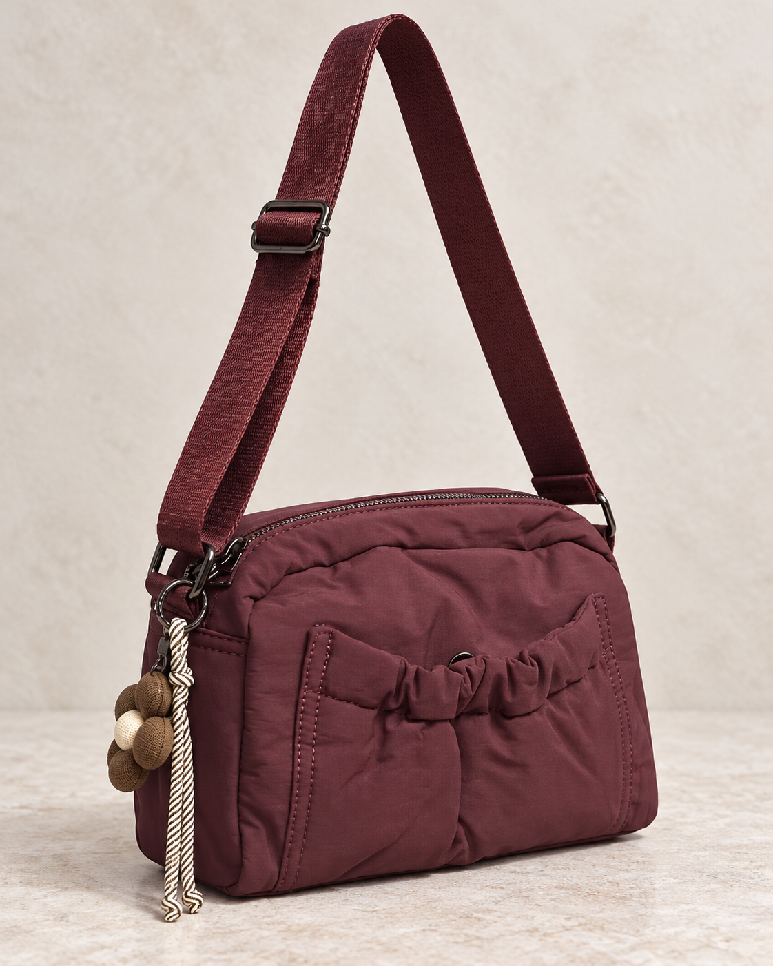 BOLSO BANDOLERA FLOWER- GRANATE
