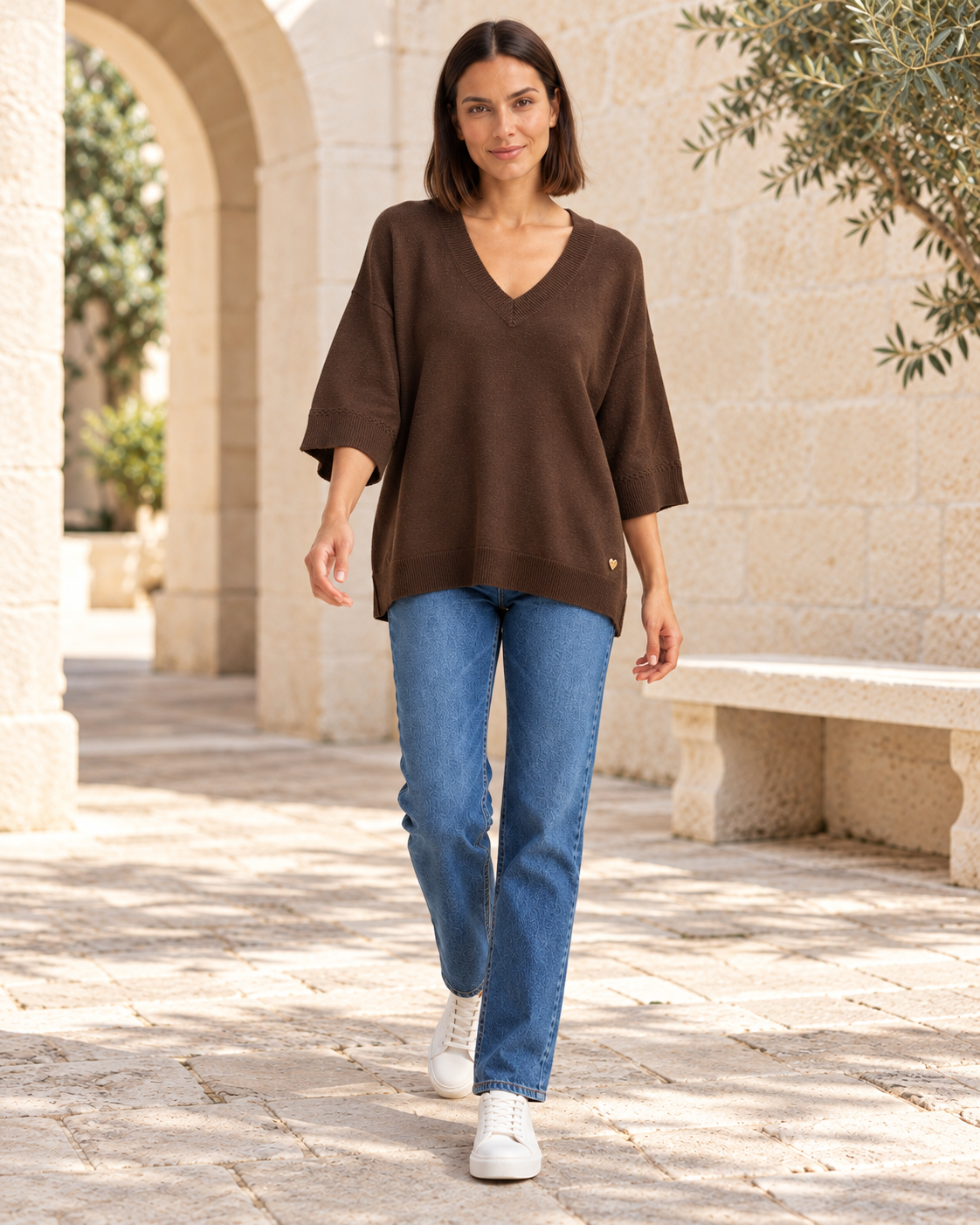 JERSEY BASIC PICO-MARRÓN