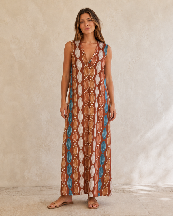 VESTIDO CADENAS-TEJA