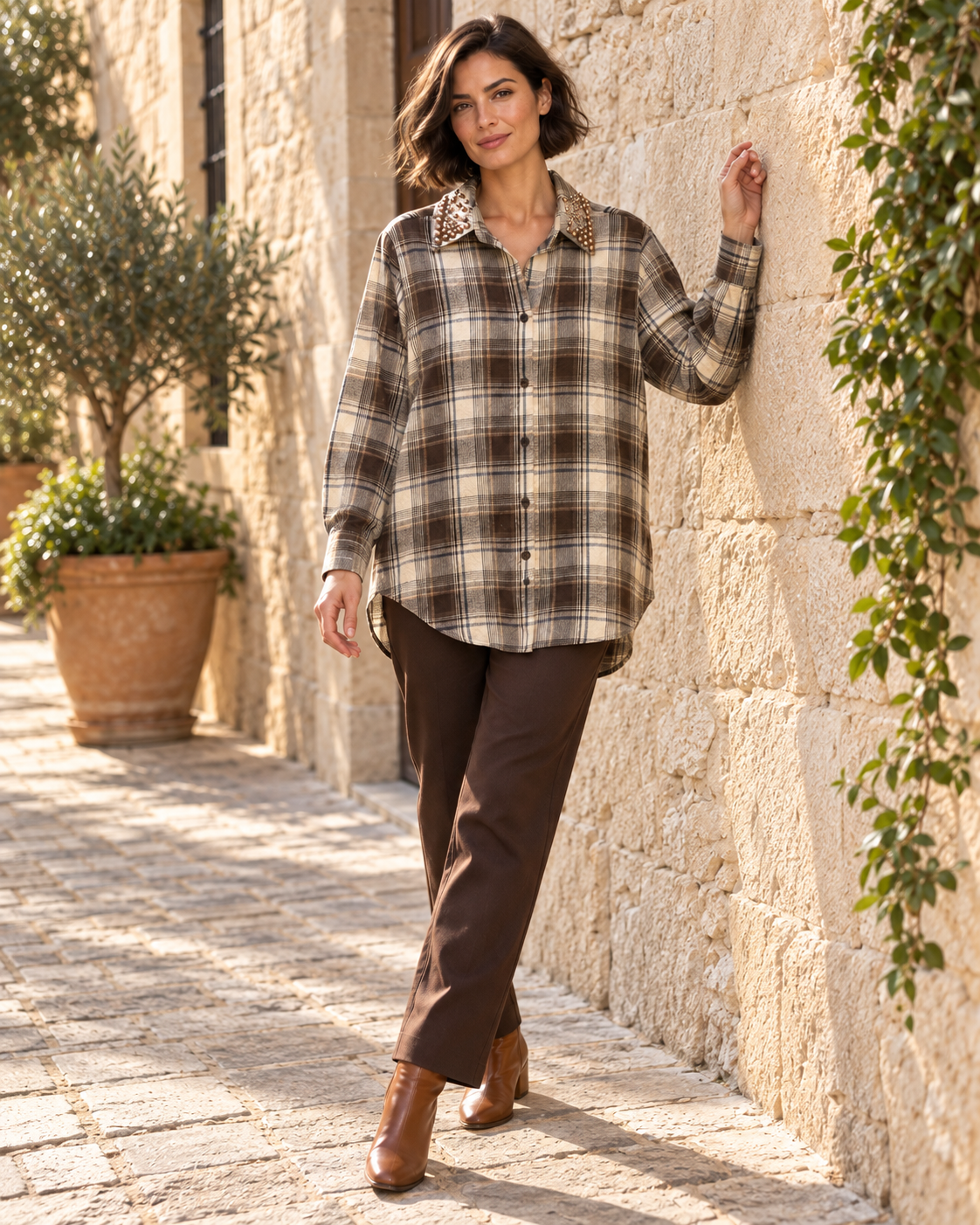 CAMISA CUADROS Y TACHUELAS