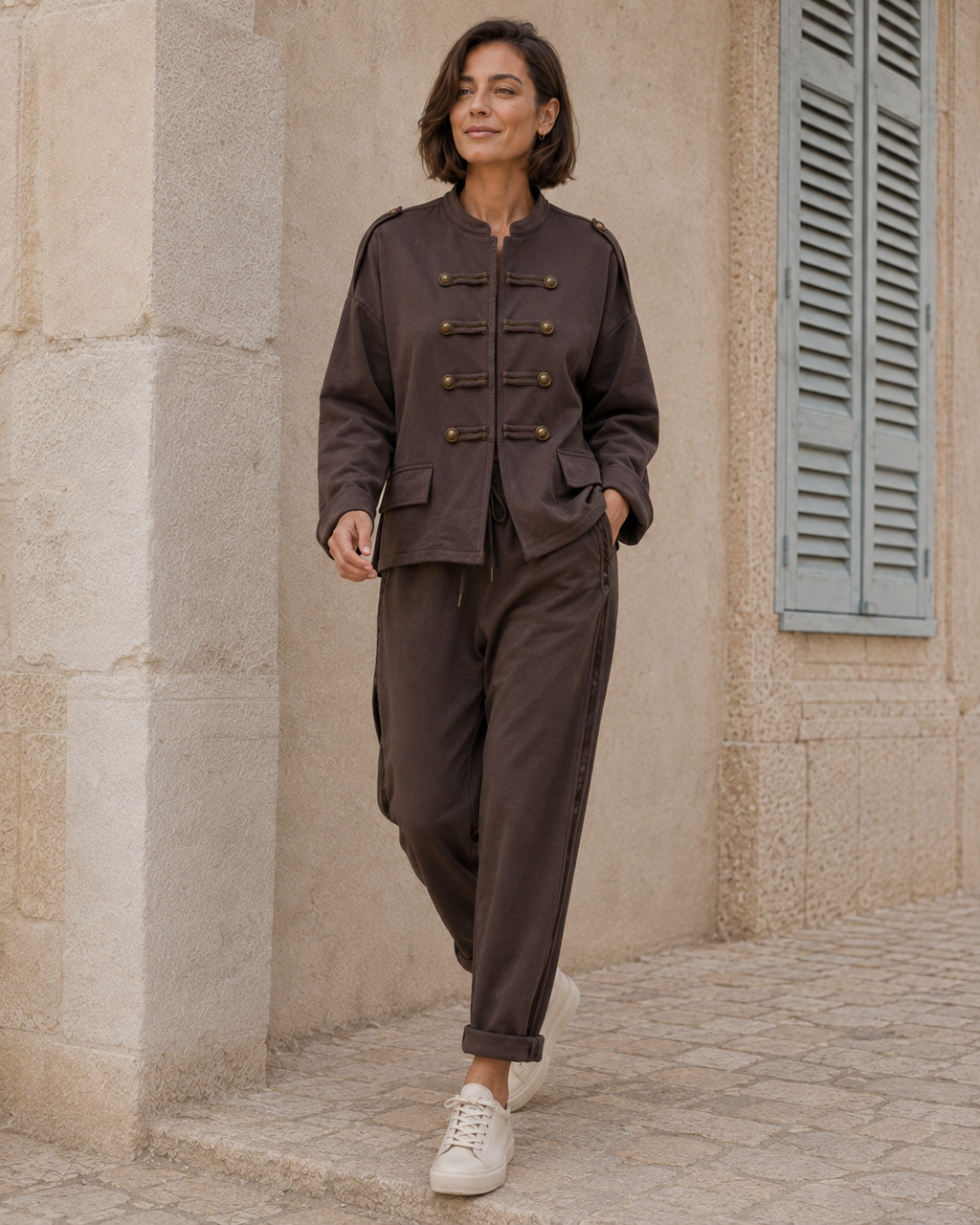 BLAZER ALGODÓN-MARRÓN