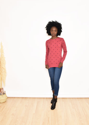 JERSEY FLOWERS-CORAL