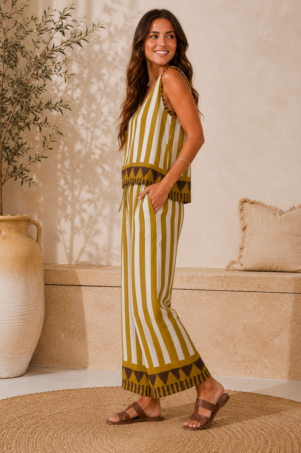 CONJUNTO RAYAS-MOSTAZA