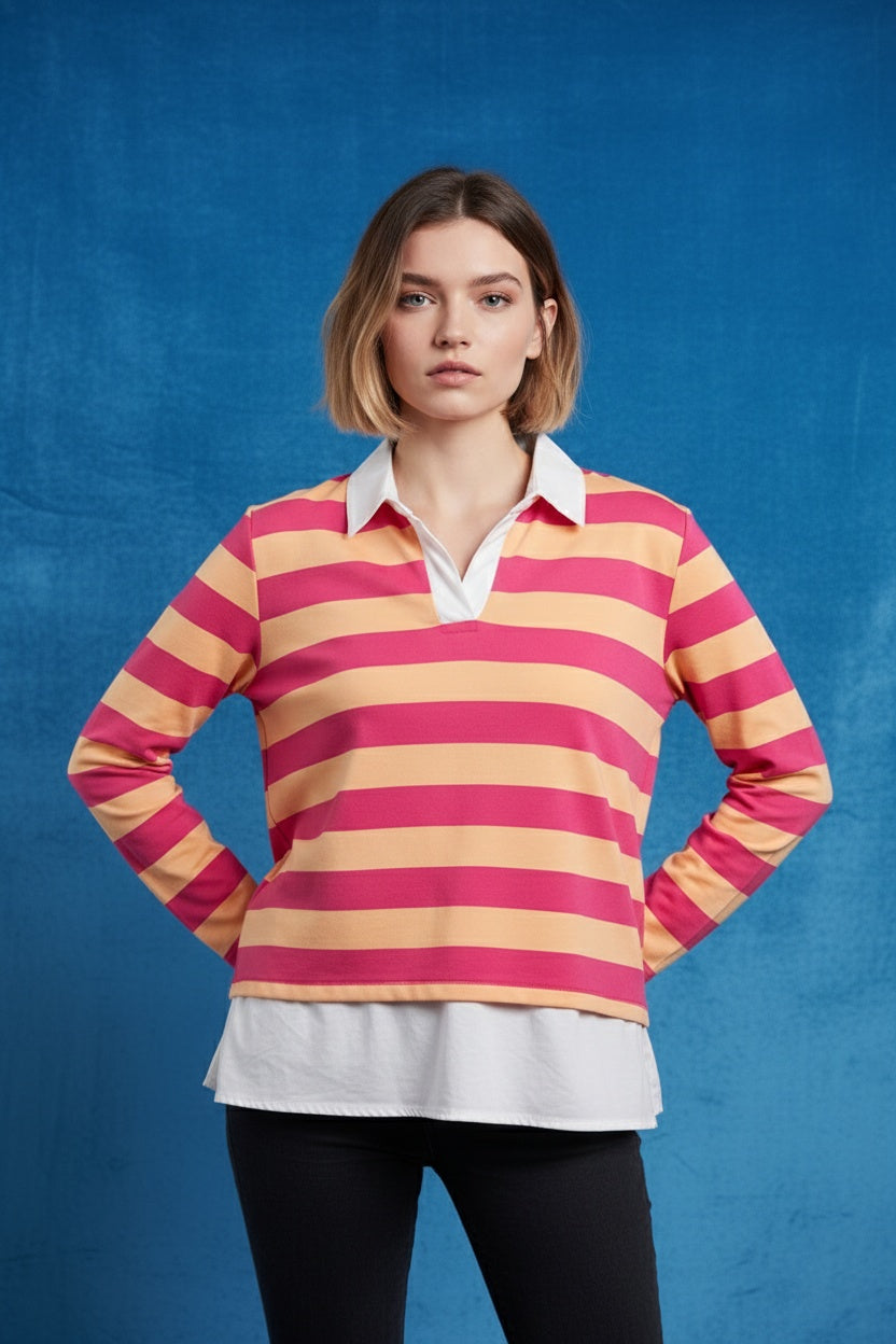 POLO CAMISERO-FUCSIA