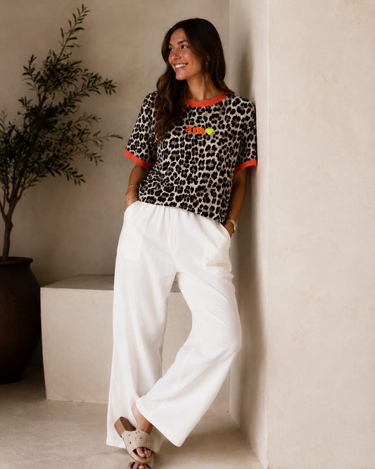 CAMISETA ANIMAL PRINT- NARANJA