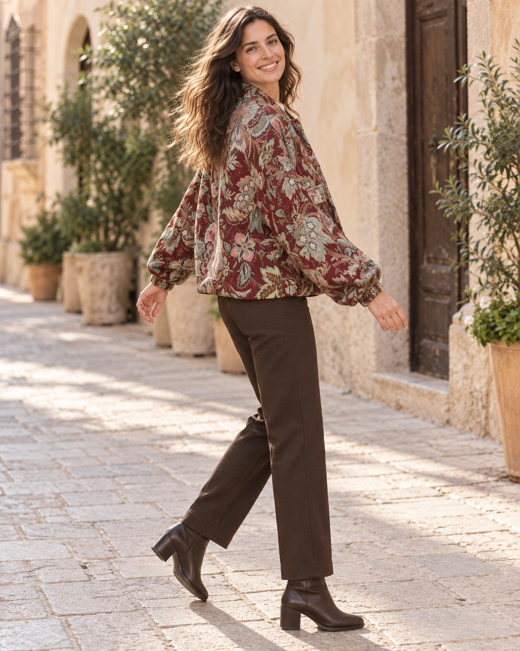 CHAQUETA TAPIZ-GRANATE