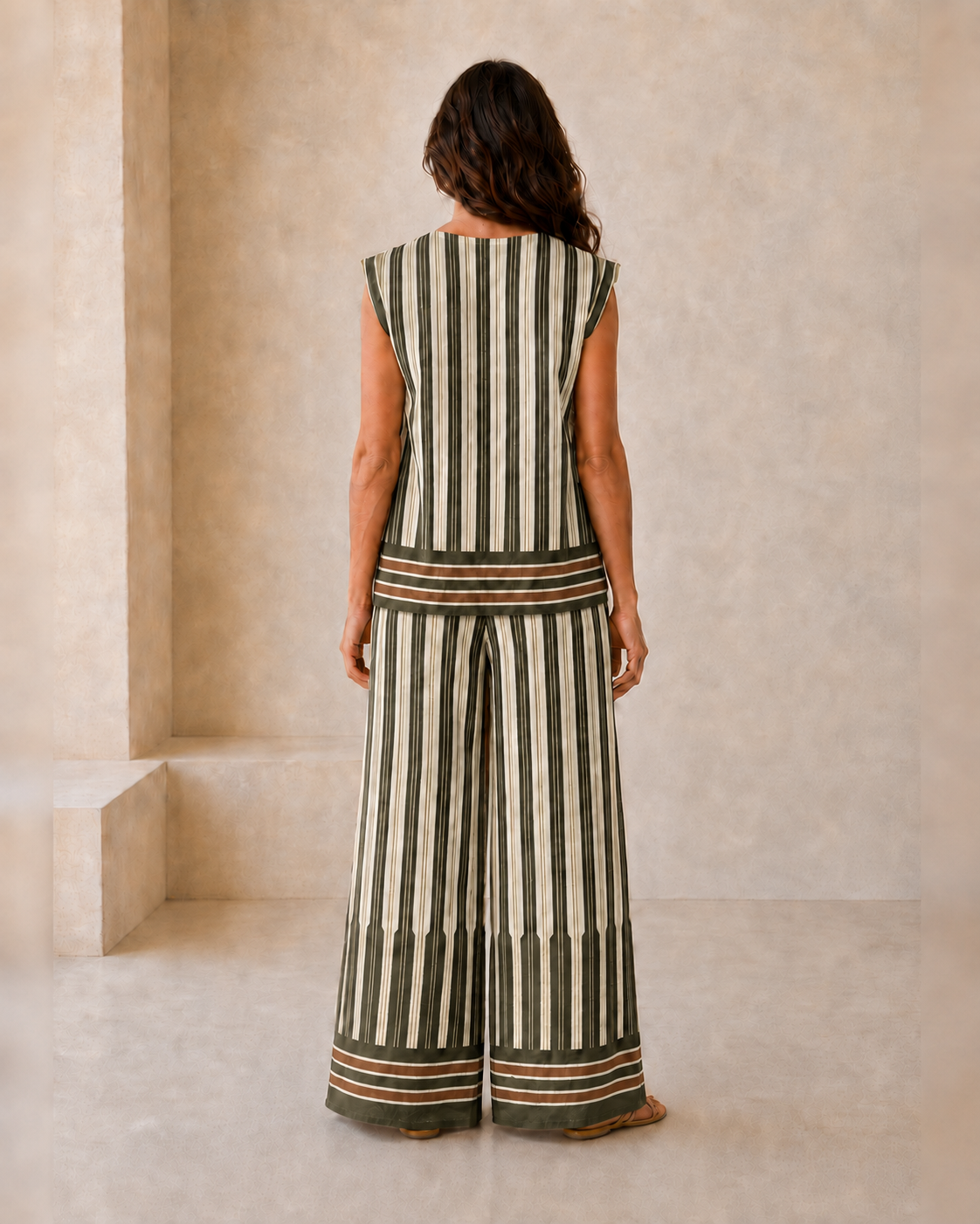 CONJUNTO RAYAS-KHAKI