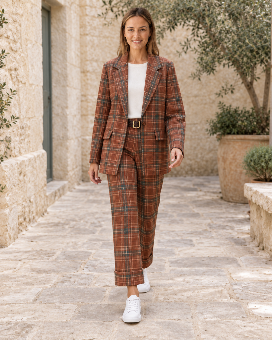 BLAZER CUADROS-TEJA