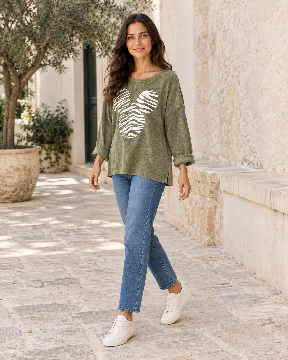 SUDADERA MICROPANA MICKEY-KHAKI