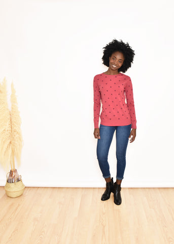 JERSEY FLOWERS-CORAL