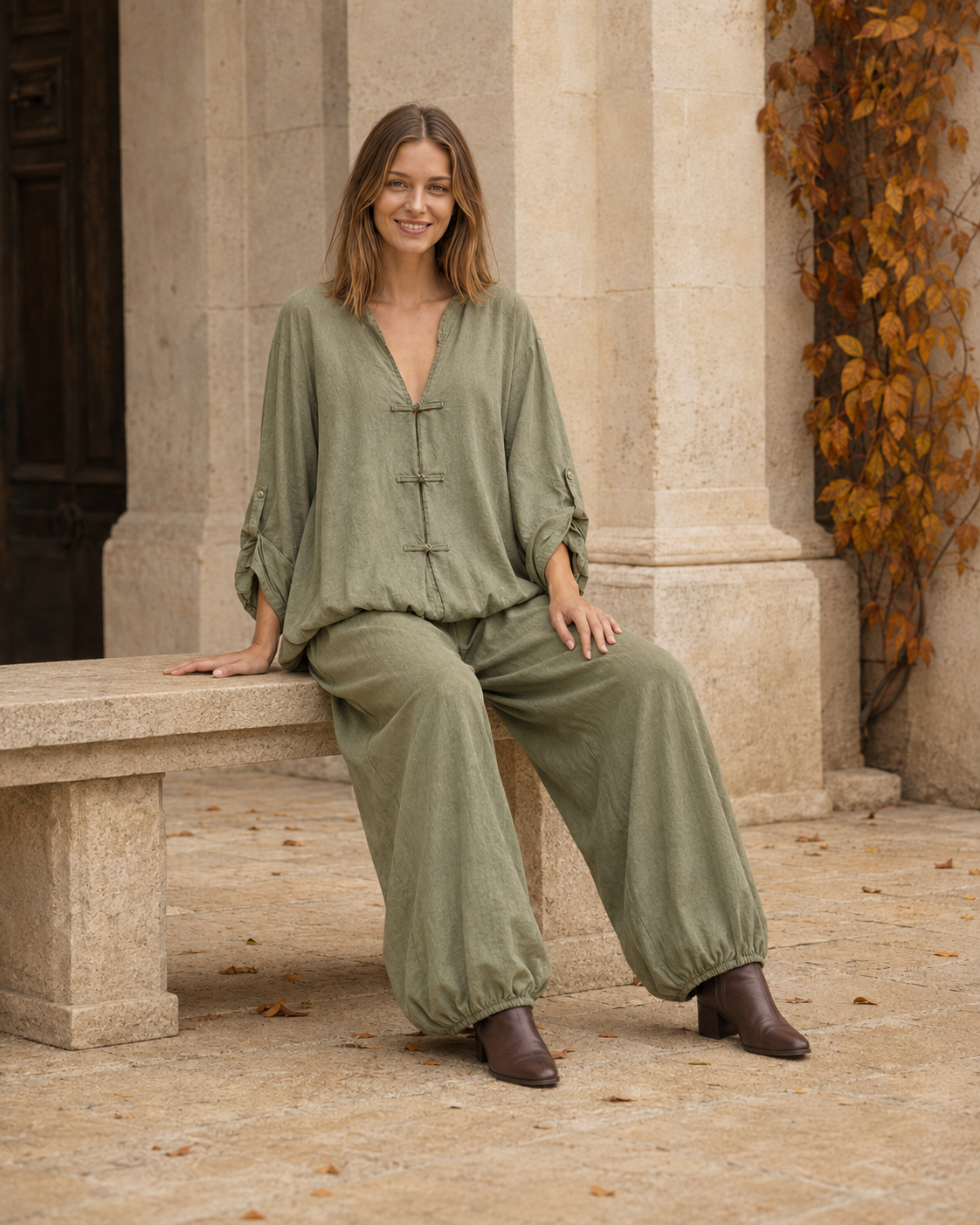 BLUSA JAPO-KHAKI
