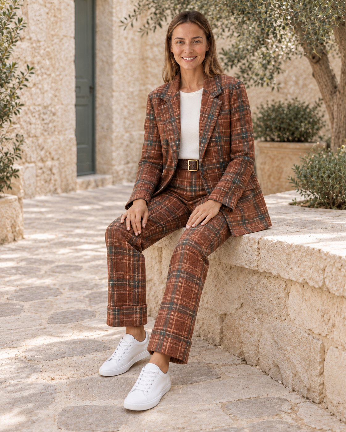 BLAZER CUADROS-TEJA