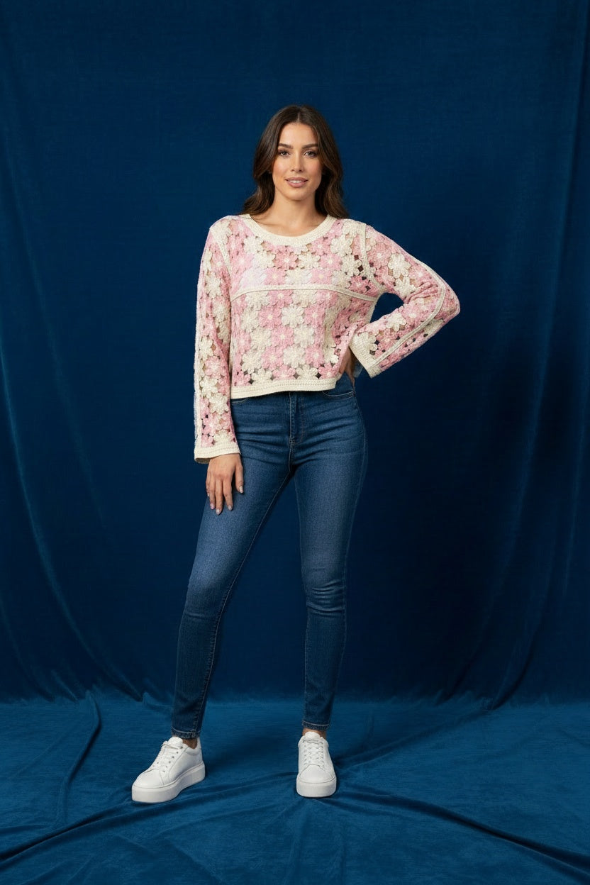 TOP CALADOS-ROSA