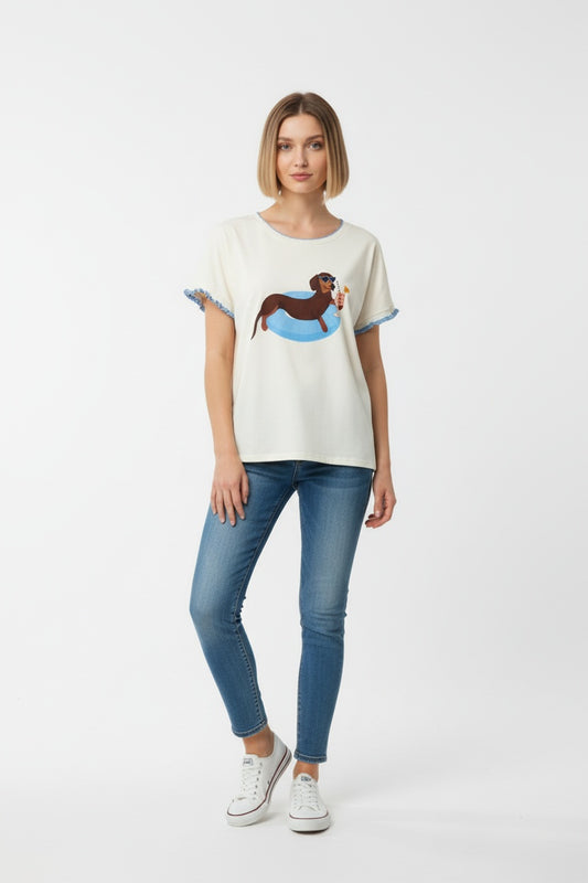 CAMISETA PERRITO-AZUL