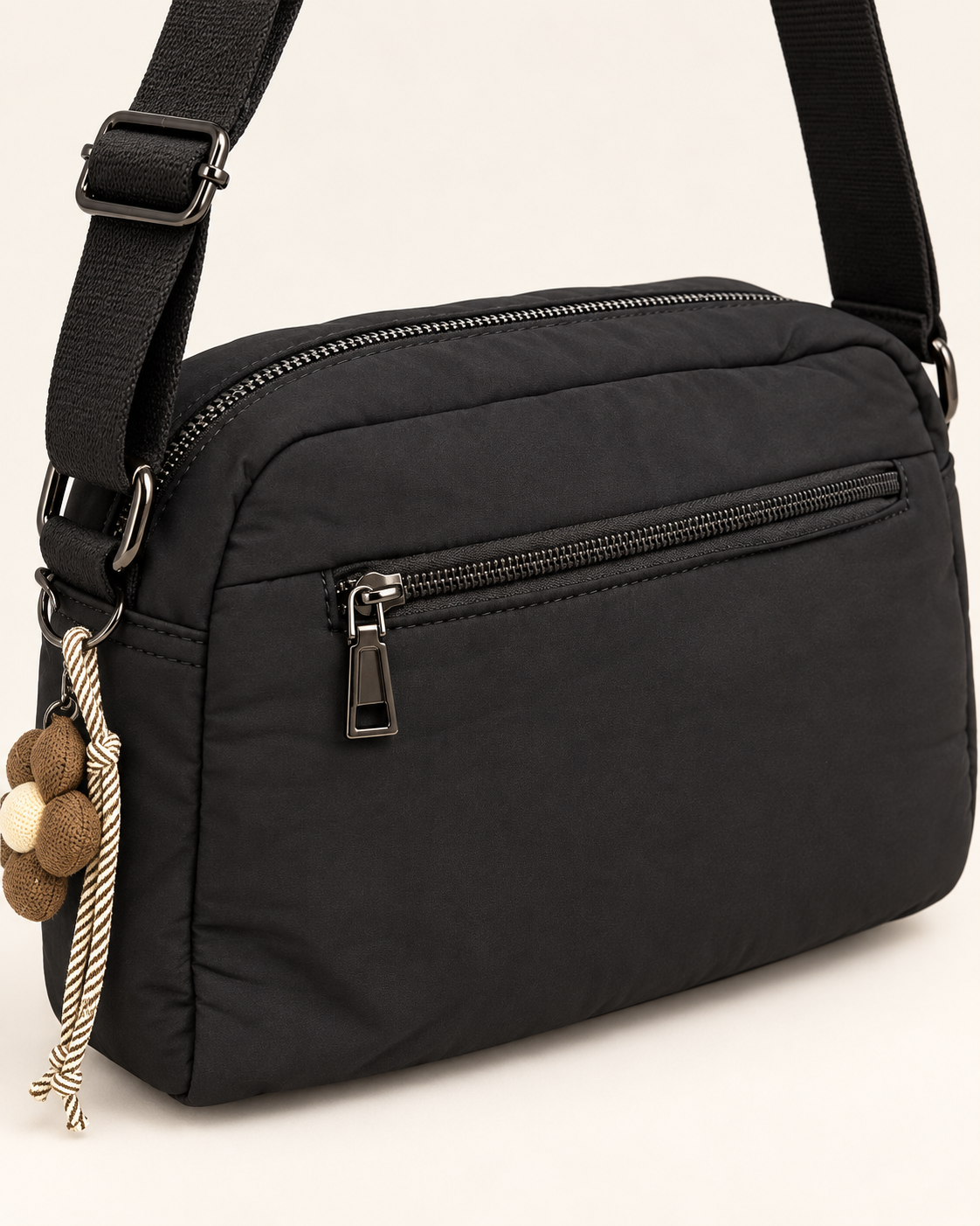 BOLSO BANDOLERA FLOWER- NEGRO