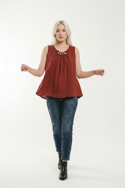 BLUSA PIEDRAS GRANATE