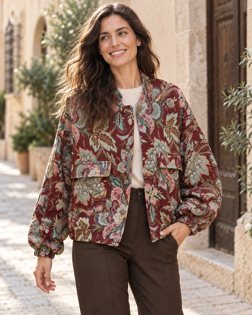 CHAQUETA TAPIZ-GRANATE