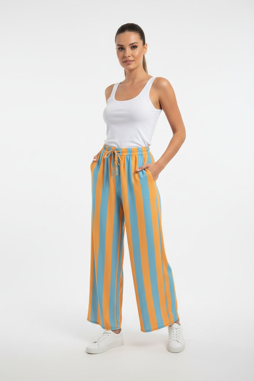 PANTALÓN  RAYAS-TURQUESA