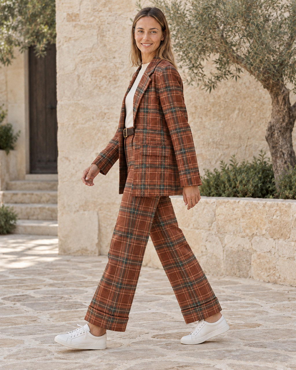 BLAZER CUADROS-TEJA
