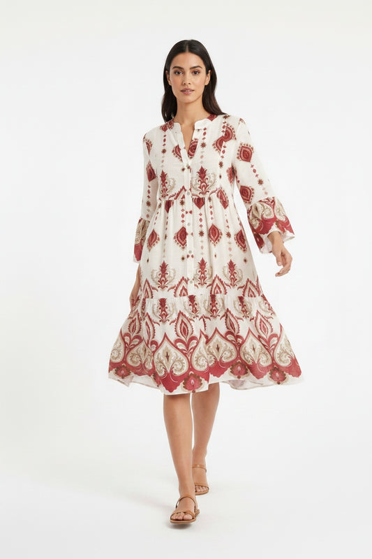 VESTIDO BOHO-GRANATE