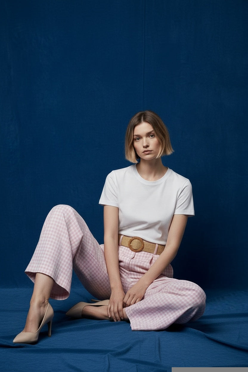 PANTALÓN CUADRO VICHY- ROSA