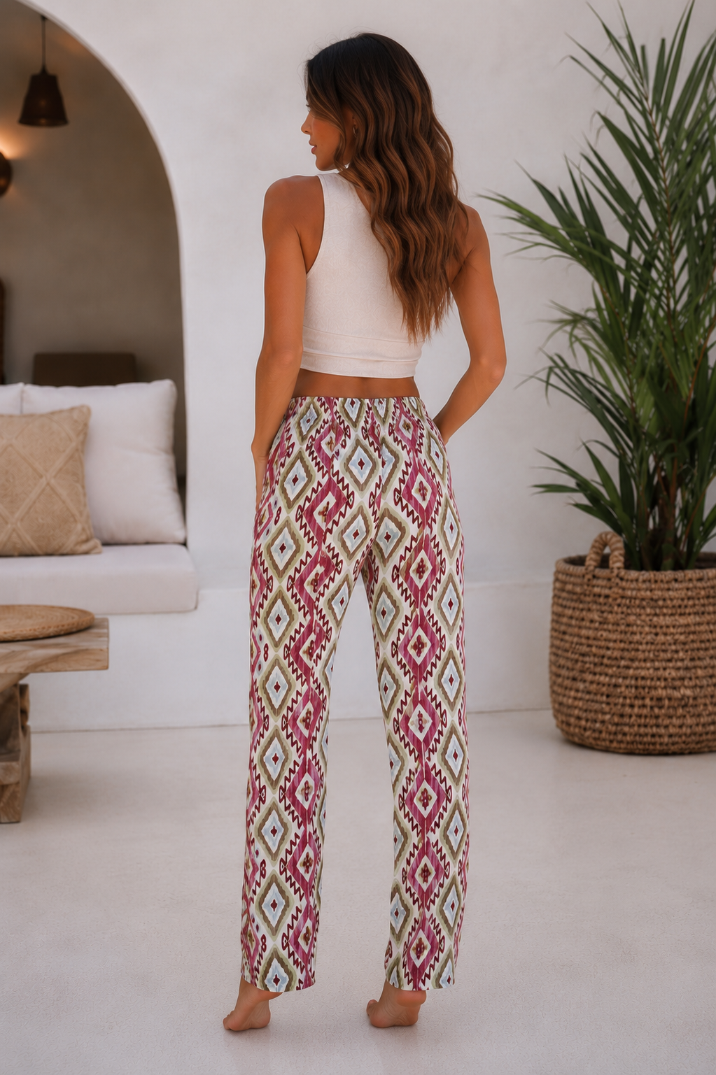 PANTALÓN ESTAMPADO-GRANATE