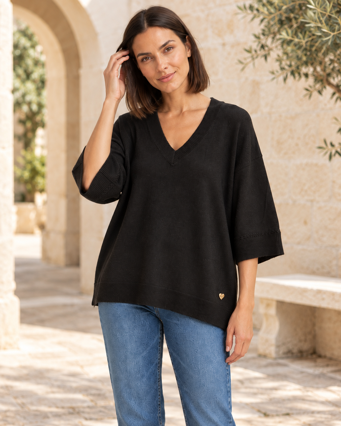 JERSEY BASIC PICO-NEGRO