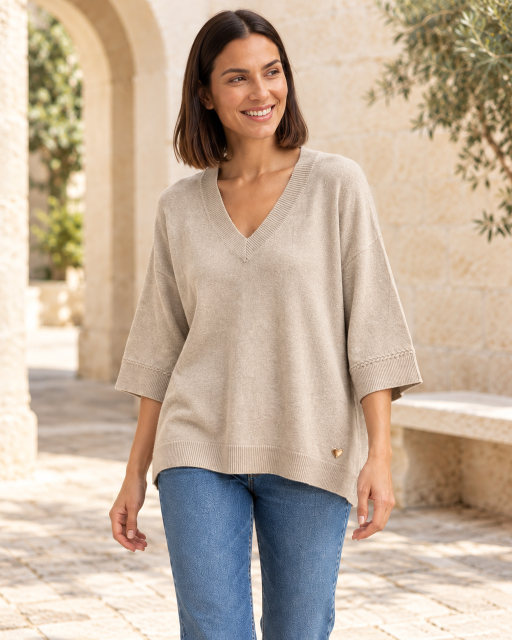 JERSEY BASIC PICO-BEIGE
