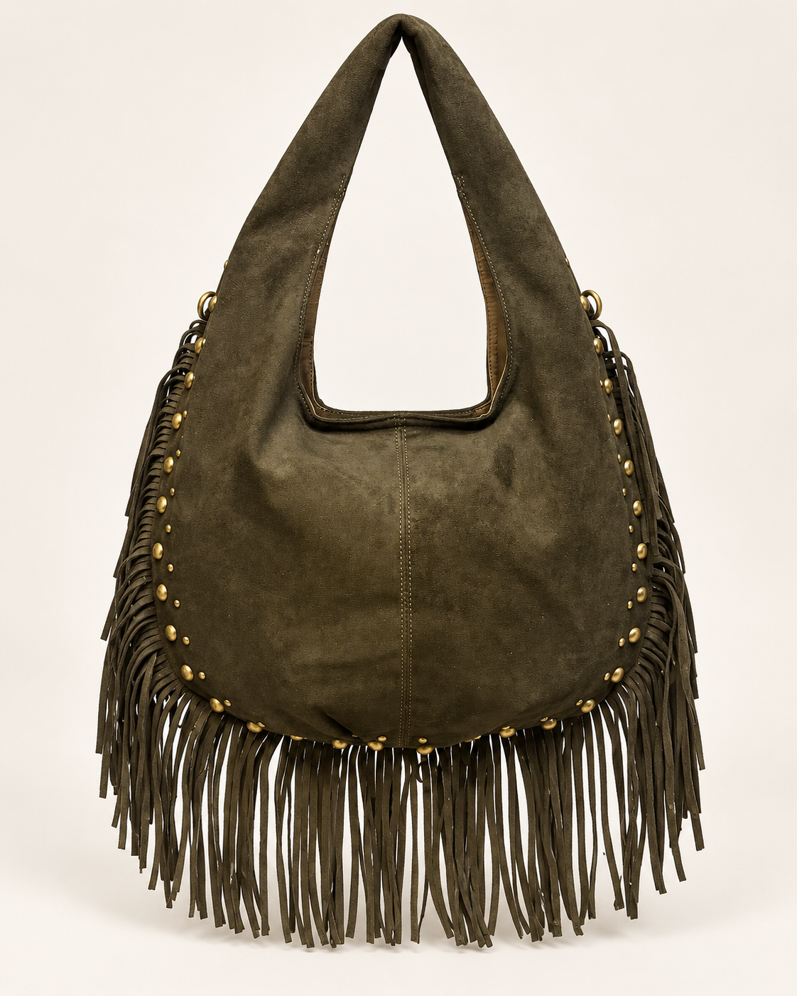 BOLSO SERRAJE-FLECOS Y TACHUELAS/KHAKI