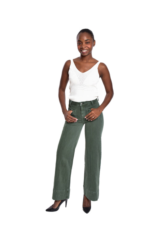 PANTALÓN CAMPANA- VERDE