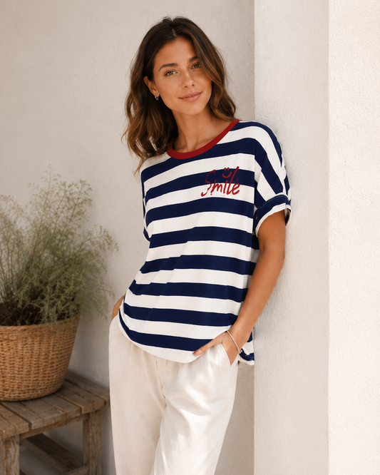CAMISETA SMILE-AZUL