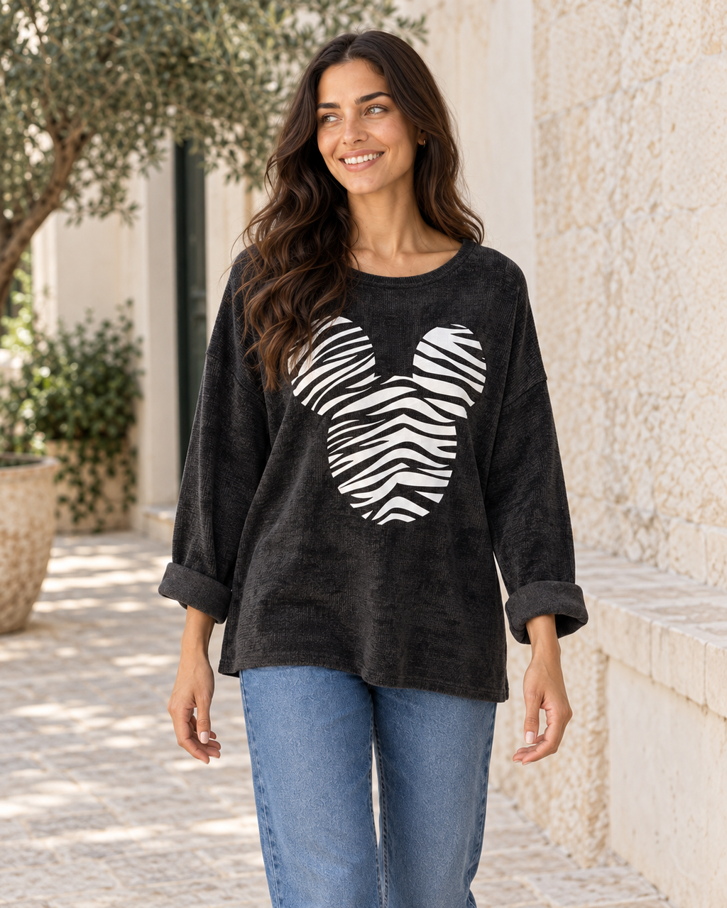 SUDADERA MICROPANA MICKEY-NEGRO