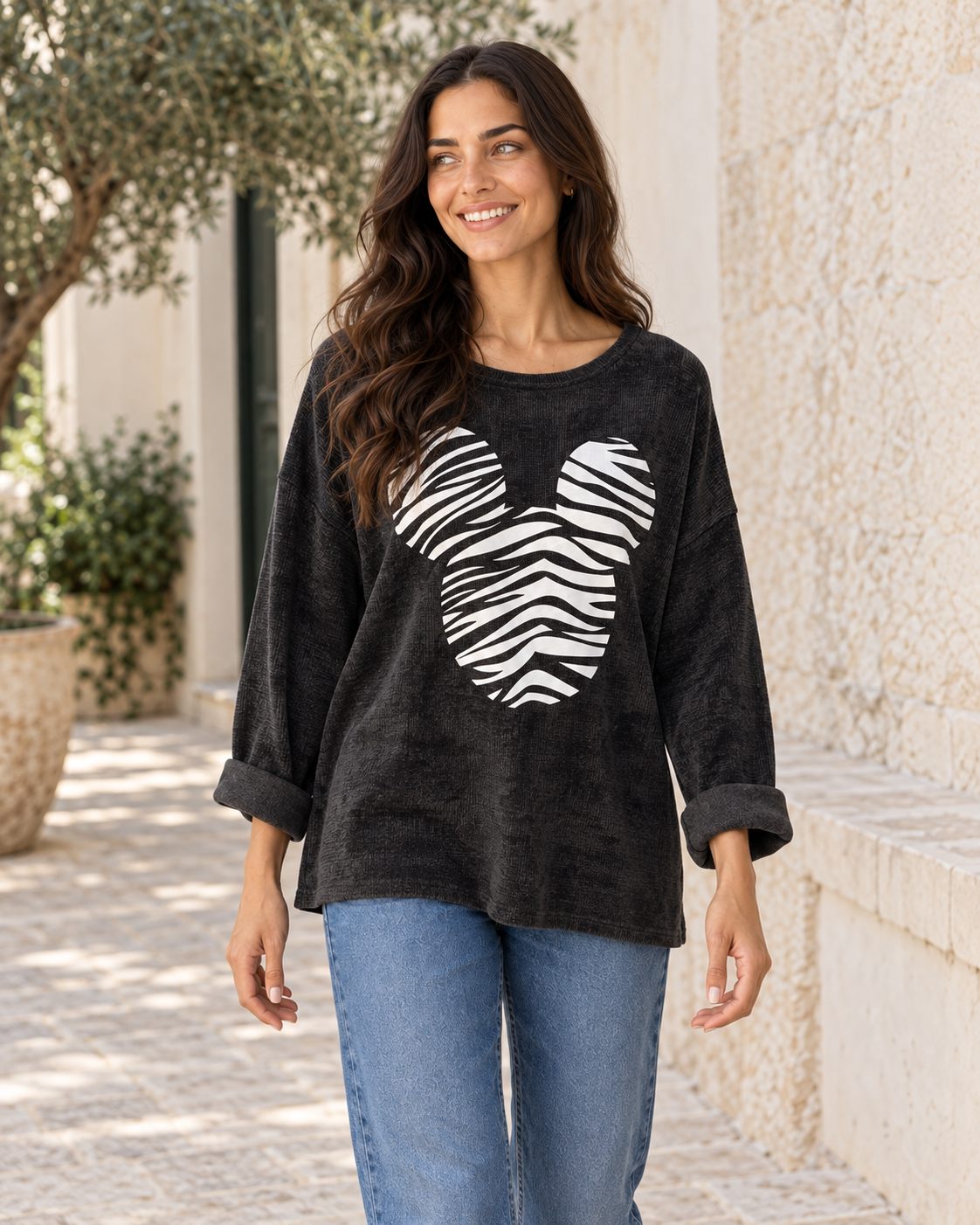 SUDADERA MICROPANA MICKEY-NEGRO