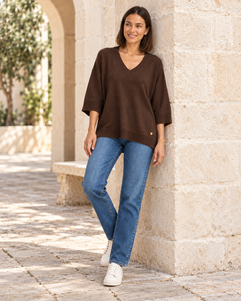 JERSEY BASIC PICO-MARRÓN