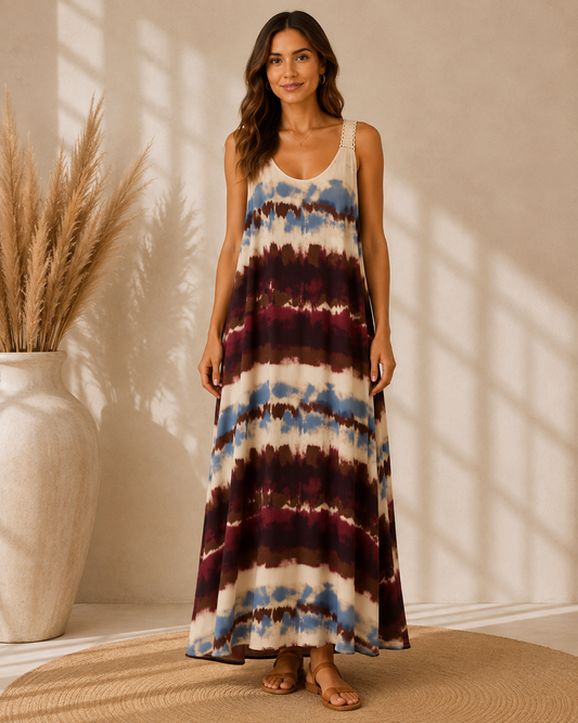 VESTIDO TIE DYE- GRANATE