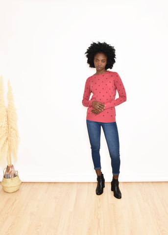 JERSEY FLOWERS-CORAL