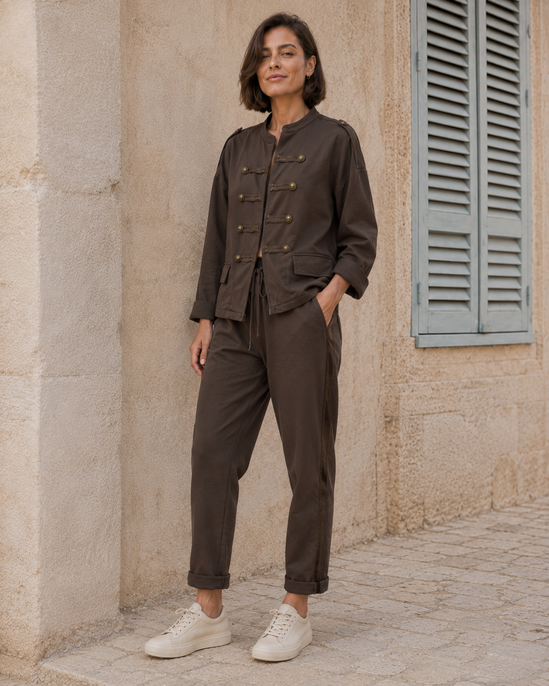 BLAZER ALGODÓN-MARRÓN